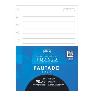 Imagem de Bloco Fichário 80 Folhas Tilidisco Tilibra Unica Bloco Fichário 80 Folhas Tilidisco Tilibra