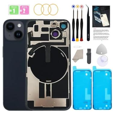 Imagem de GUPFIX Substituição de vidro traseiro para iPhone 14Plus com ferramentas Repir, tampa traseira de grande orifício de substituição de vidro todas as operadoras com adesivo pré-instalado e kits de