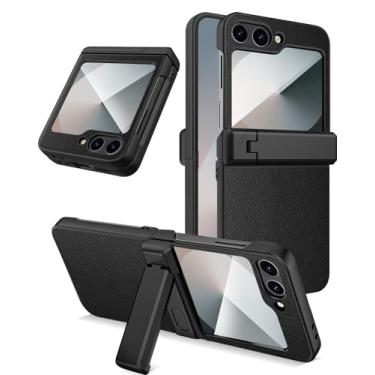 Imagem de NINKI Capa para Samsung Galaxy Z Flip 7 com proteção de dobradiça, protetor de tela invisível com suporte ultrafino, capa resistente à prova de choque para Samsung Galaxy Z Flip 7 preta