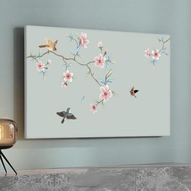 Imagem de Capa protetora de tela elástica para TV à prova d'água à prova de poeira com impressão artística Ajuste universal para tela plana LED/LCD/Plasma TV sala de estar decoração de casa - flor 2||65