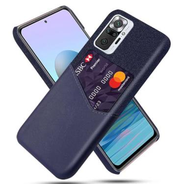 Imagem de Capa para Xiaomi Redmi Note 10 PRO,Tela e tampa de couro PU,Antideslizante,360°cobertura completa à prova de choque com 1 slot de cartão atrás,Prevenção de queda-Blue