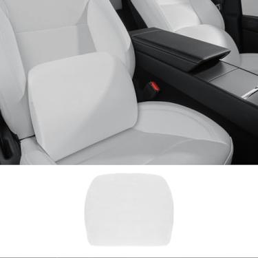 Imagem de TOPABYTE Almofada de suporte lombar ergonômica de espuma viscoelástica para alívio da dor lombar - almofada para dirigir, suporte de cadeira para carro, escritório e cadeiras de jogos (branca, 1 peça)