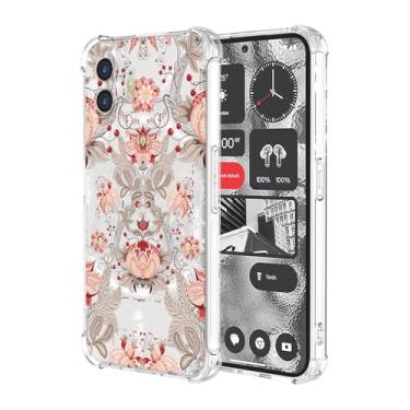 Imagem de JDYGWK Capa For Nothing Phone 2, estampa floral transparente, silicone TPU macio, fina, à prova de choque, capa protetora antiarranhões para telefone 2, rosa branco floral
