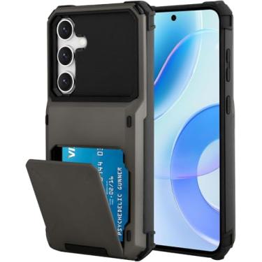 Imagem de FDTCYDS Carteira para Samsung Galaxy A56 - Capa protetora estilo com porta-cartões (comporta 5 cartões) - Cinza