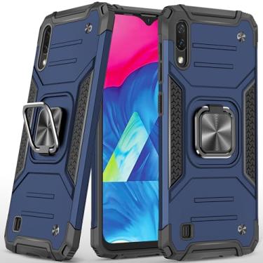 Imagem de Dionsibei Capa para Samsung Galaxy A10 Galaxy M10 de grau militar com suporte embutido coldre armadura resistente à prova de choque capa protetora para celular Galaxy A10 (azul)