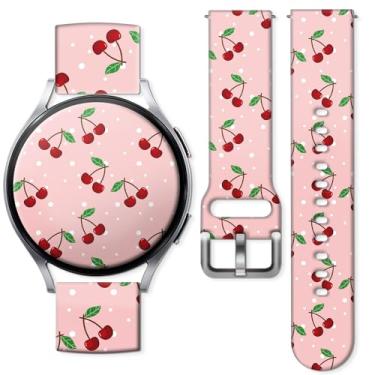 Imagem de Pulseiras de relógio compatíveis com Samsung Galaxy Watch de 40 mm, 42 mm, 44 mm, 45 mm e 46 mm, pulseira de silicone de substituição com padrão de 20 mm para Galaxy Wacth 7/6/5/4/5 Pro/4 Classic/3