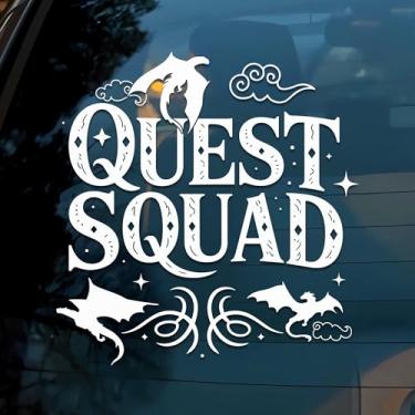 Imagem de Decalque de carro Quest Squad engraçado ônix tempestade, dragão, quarta asa, fantasia, livraria, romantismo, livros românticos, acessórios para janela de carro, afirmações, vinil, impermeável, 15 cm