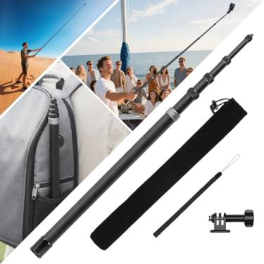 Imagem de BRDRC Bastão de selfie de 3 m para Insta360 X5 X4, haste de extensão ultra longa invisível de fibra de carbono de 118 polegadas para acessórios Insta 360 ONE X5 X4 X3 X2 RS (com adaptador Go Pro, alça