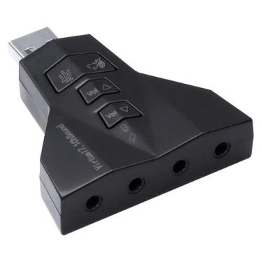 Imagem de Adaptador Placa De Som Usb 4 Portas P2 - Compativel Com Ps3 - A4pusbm 