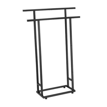 Imagem de Ｂｅｓｇａ Toalheiro autônomo de 2 níveis, economizador de espaço, simples, para secagem e exibição de cobertores, para quarto, lavanderia, hotel, banheiro