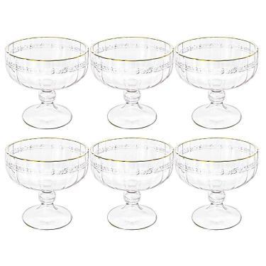 Imagem de Taça de Sobremesa em Cristal Imperial Fio de Ouro 200mL 6 peças - Lyor