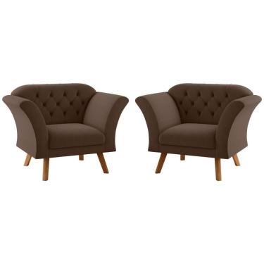 Imagem de Conjunto Poltrona Decorativa Roseira Inca Marrom