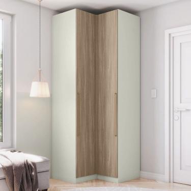 Imagem de Guarda-Roupa Solteiro Modulado Seletto 2 Portas Me26 Areia/Jequitibá - Henn