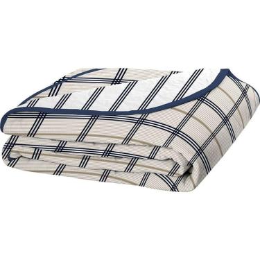 Imagem de Cobre Leito Tecebem Casal Malha 100% Algodão Estampado Em Matelassê Otto 210x240m Marinho