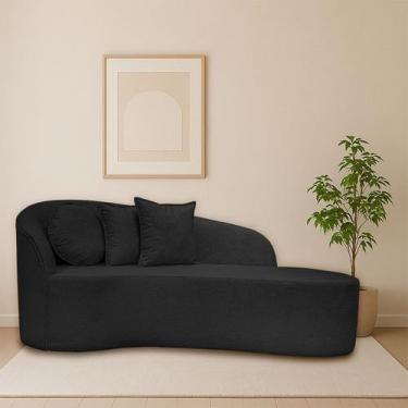 Imagem de Sofá Orgânico Feijão Curvo Design Elegante Para Sala e Estúdio Bouclé 