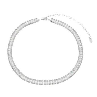 Imagem de Choker piuka taylor média zircônias baguete cristal folheada em ródio 