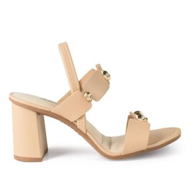 Imagem de Sandália Feminina Dakota Salto Bloco Detalhe Metal Conforto Y8762, 36,