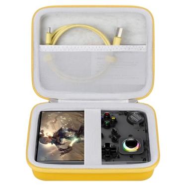 Imagem de RAIALL Carrying Case for Anbernic RG40XXV Retro Handheld Game Console, RG40XXV Video Game Holder with Mesh Pocket for Cable and Other Accessories, Yellow
