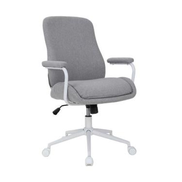 Imagem de Cadeira de Escritório Diretor Lily Giratória Cinza - Mobly