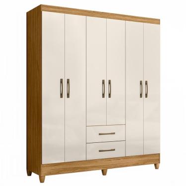 Imagem de Guarda Roupa Casal Panamá 6 Portas e 2 Gavetas - Moval Freijó/Off White