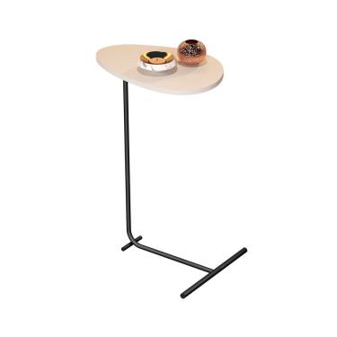 Imagem de Mesa de Apoio Sofa Organica Off White com Preto - Moveis JB