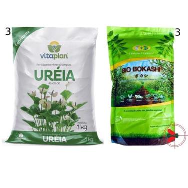 Imagem de 3 Fertilizante Bio Bokashi e Mineral Uréia 45-00-00 Vitaplan - Ophicin