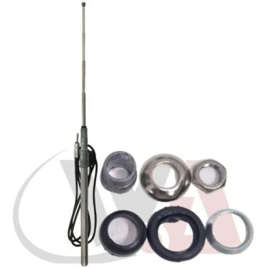 Imagem de Antena Telescópica Cromada 4 Estágios Elétrica Base Reta Recepção Sinal Am/Fm Chevette Opala Caravan Passat Antigo Gol Quadrado Fusca Monza