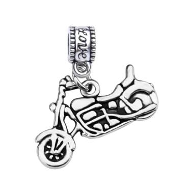 Imagem de Berloque de motocicleta – Pingente banhado a prata para motociclistas – Compatível com pulseiras Pandora, Troll, Chamilia e Europeias – Joias e acessórios para motociclistas – Presente para