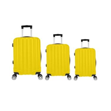 Imagem de Kit Mala de Viagem abs 3 peças Adventure Fortt Amarela - KMV01-AM
