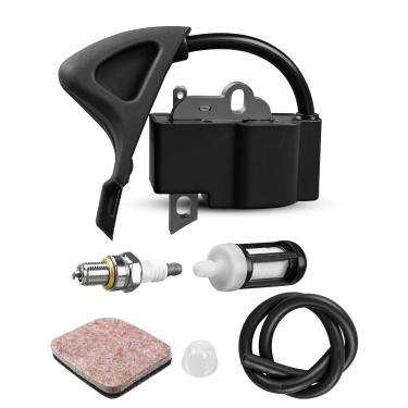 Imagem de NTSUMI Kit de filtro de ar da bobina de ignição adequado para Stihl BG56 SH56 BG86 SH86 BG66 BR200 substitui 4241 400 1318 4241 120 1800, kit de ajuste de soprador de folhas com filtro de combustível