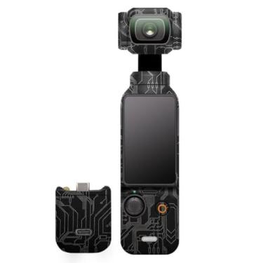 Imagem de Pocket3 Adesivo para câmera Skin Creator Combo adesivo envoltório de vinil antirriscos película protetora acessórios para DJI Osmo Pocket 3 (Circuit Titanium)