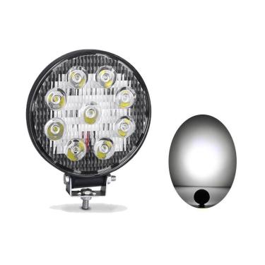 Imagem de Farol Milha 9 Leds 27W 12V/24V Redondo Off-Road 6000K