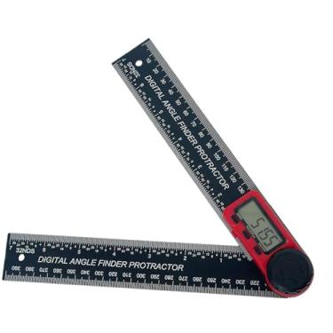 Imagem de Esquirla Goniômetro digital com visor rápido, transferidor digital LCD de 200 mm e inclinômetro para reforma e fabricação de móveis, Vermelho