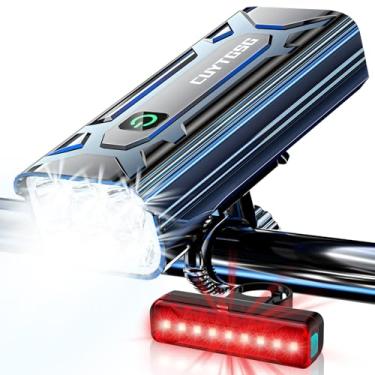 Imagem de 2026 luzes de bicicleta super brilhantes de 6 LED para passeios noturnos, lanterna traseira de farol de bicicleta de 10 modos recarregável de alto lúmen, suporte rotativo de 360°, luzes frontais de