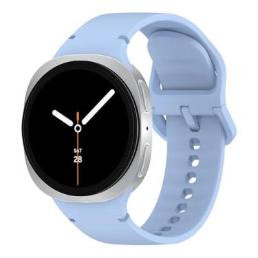 Imagem de Nathlafu Pulseiras esportivas compatíveis com Samsung Galaxy Watch 8 de 40 mm e 44 mm/Watch 8 Classic de 46 mm, à prova d'água sem lacunas para Samsung Watch 8 2025, feminino e masculino (azul claro)