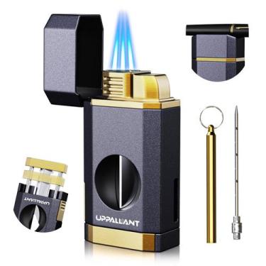 Imagem de Isqueiro Triple Flame Uppallant com cortador e suporte em V
