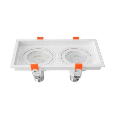 Imagem de Spot De Embutir Recuado Nordecor Loyo Para 2 Lâmpadas Par 20 E27 Branco