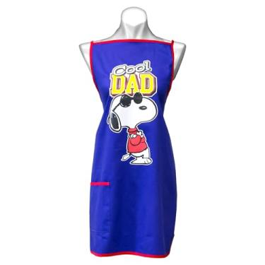 Imagem de Spoontiques Avental de algodão Peanuts Cool Dad - Avental de cozinha 100% algodão com amarração nas costas e bolso - Tamanho único - Lavável na máquina