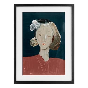 Imagem de Stupell Industries Retrato feminino vintage preto emoldurado sob vidro design por casa cartissi, 23 x 17