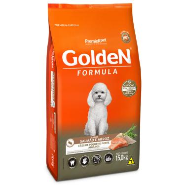 Imagem de Ração Golden Fórmula Mini Bits Cães Adultos Porte Pequeno Salmão e Arroz 15kg