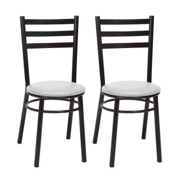 Imagem de Conjunto 2 Cadeiras para Sala de Jantar Preto/Branco