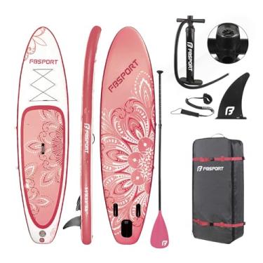 Imagem de FBSPORT Prancha de stand up paddle premium de 28 cm, prancha de ioga com acessórios de SUP e bolsa de transporte | Postura ampla, controle de surf, deck antiderrapante, trela, remo e bomba para jovens