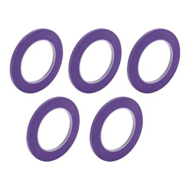 Imagem de Edinstry 5 fitas adesivas de 0,5 polegadas x 52,5 metros, fita adesiva de pintura de fácil remoção para pintura, etiquetagem e artesanato DIY, papel crepe, aderência média, sem resíduos, fita