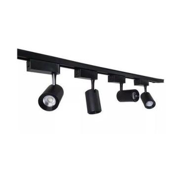 Imagem de Trilho Eletrificado 2m + 4 Spot Led 7w 6000k Bivolt Preto - Delis