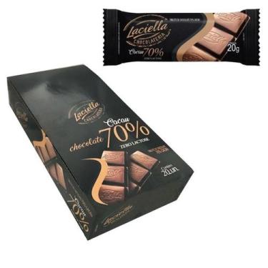 Imagem de Chocolate Laciella 70% Cacau Zero Lactose Com 20 unidades - Dum dum