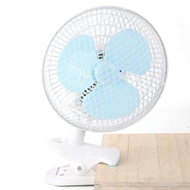 Imagem de Moclever Ventilador de encaixe de 20 cm, ventilador de mesa silencioso com braçadeira forte, inclinação ajustável de 2 velocidades e oscilação automática, ventilador pessoal poderoso para cabeceira de