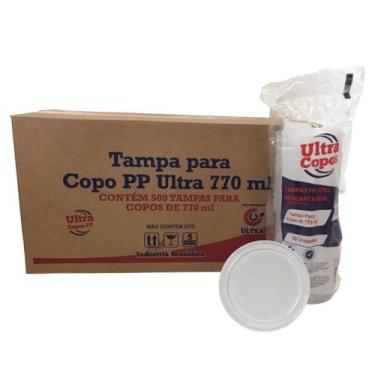 Imagem de Tampa para copo 770ml transparente sem furo pp c/500 ultra - Ultra cop