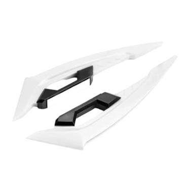 Imagem de QccHieUs 2x Asas de motocicleta, spoiler lateral frontal para motocicleta, decoração de asa de vento fixa, asas de carenagem frontal, Branco