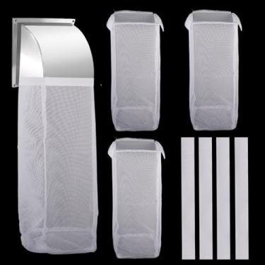 Imagem de Klmnop 4 peças de sacos de armadilha de fiapos de ventilação para secador, coletor de fiapos de poliéster de alta qualidade para ventilação e dutos de secador de 10 cm, coletor de poeira para interior