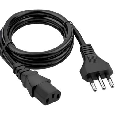 Imagem de Cabo de Força Tripolar 3 Pinos 1,5m Bivolt Universal – Compatível com PC, Monitor, TV, Impressora, Notebook, Fonte de Alimentação, Computador, Estabilizador, Equipamentos Eletrônicos e Periféricos